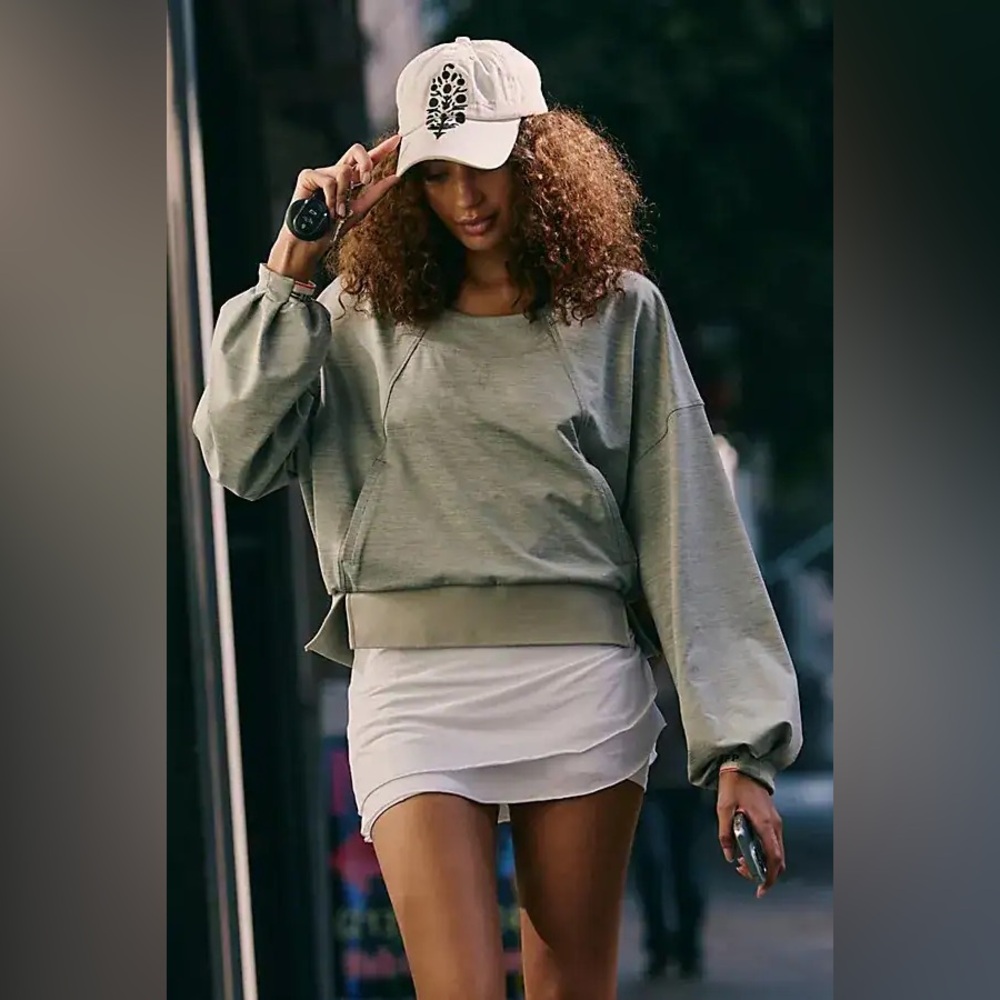 Free People Movement Jump Start Oversized Pullover Heather Gray NWT